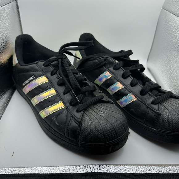 adidas Shoes - Adidas‎ Kids Sneakers - Black with Iridescent Accents